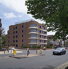 Undulating brick facade North London