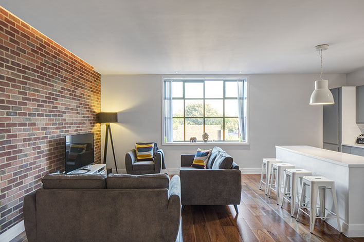 Open plan kitchen, living nd dining